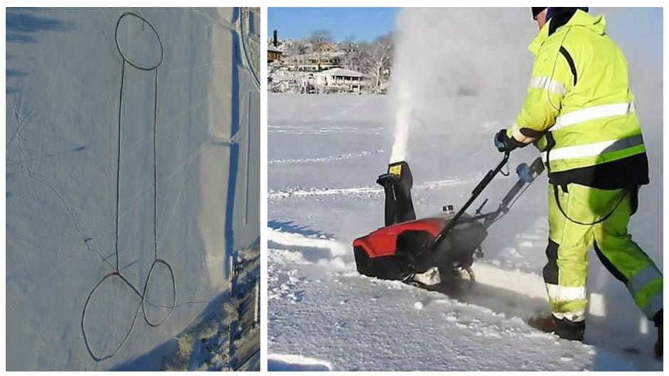 Emilian Sava made the giant penis with a snow-blower.