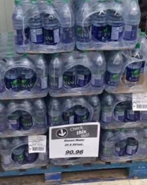 Tulita bottled water $90.96