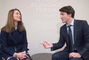 Trudeau and Melinda Gates in Davos