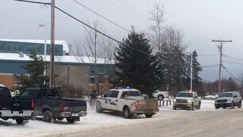 The outside of La Loche Community School is shown on Friday Jan. 22, 2016. By late Friday, RCMP officials confirmed at least four people have been killed in a mid-day shooting at the remote northern Saskatchewan school.