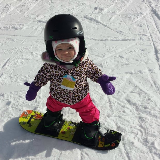 Nya, one-year-old snowboarder