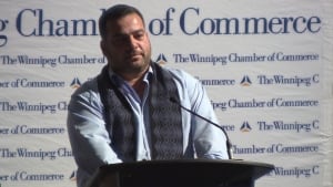 Khalid at Winnipeg Chamber of Commerce luncheon