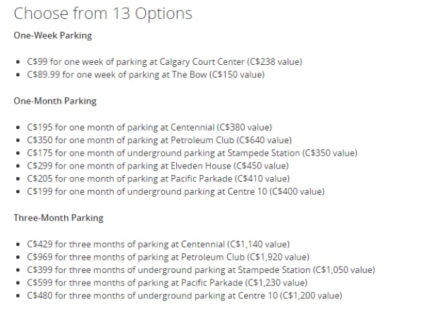 parking packages