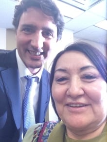 Justin Trudeau and Cathy Towtongie