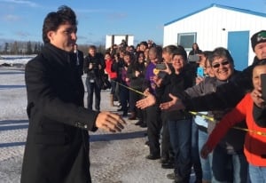 Justin Trudeau arrives in La Loche