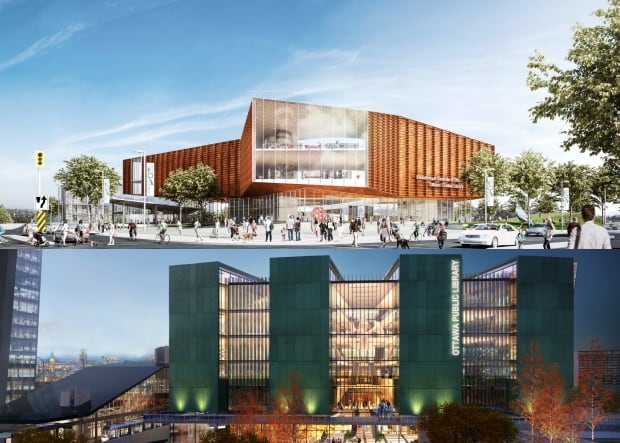 New Ottawa public library as depicted in LeBreton bids