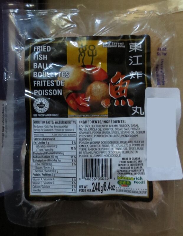 Mannarich Food Fried Fish Balls 240g recalled due to undeclared egg