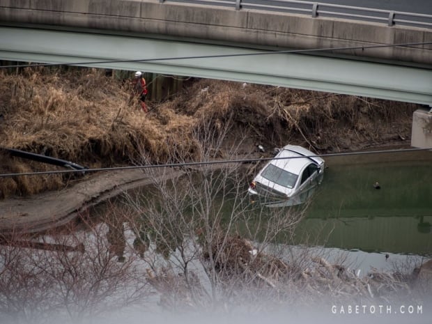 car in river