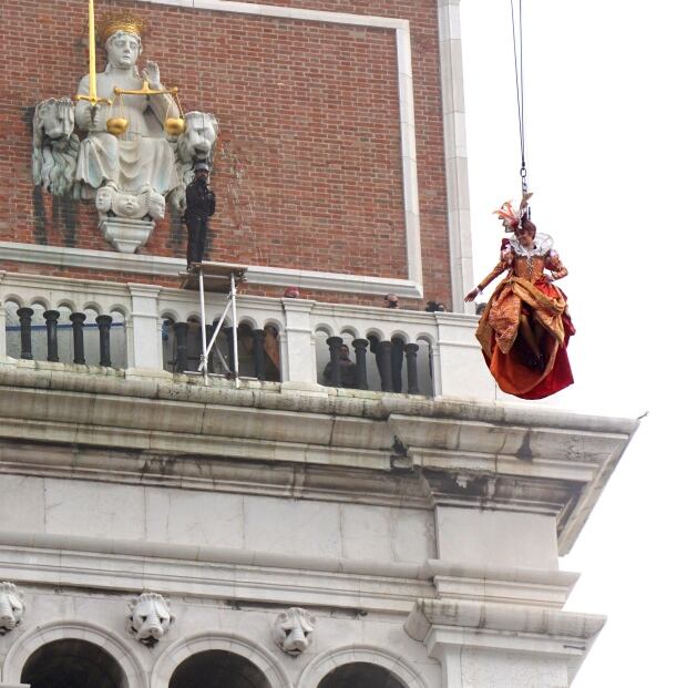 ITALY VENICE CARNIVAL Flight of the Angel
