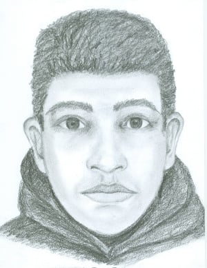 Sexual assault suspect sketch - Surrey, Guildford, teenage girl