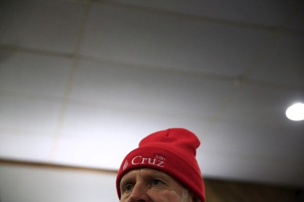 US presidential-ELECTION Ted CRUZ beanie supporter Manchester NH Feb 8 2016