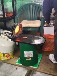 Joey Halldorsson's makeshift stove