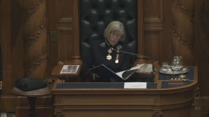 Lt.-Gov. Judith Guichon reads throne speech in Victoria on Feb. 9, 2016