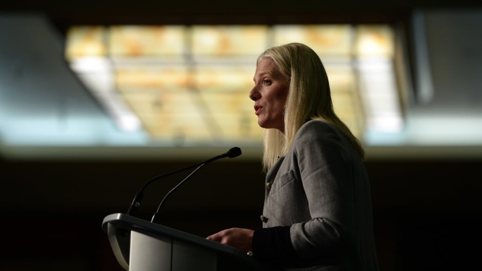 Catherine McKenna, Minister of Environment and Climate Change delivers a speech to the Federation of Canadian Municipalities’ Sustainable Communities Conference in Ottawa on Wednesday, Feb. 10, 2016. THE CANADIAN PRESS/Sean Kilpatrick