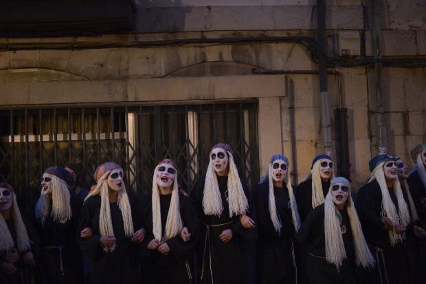 WIP SPAIN-CARNIVAL Lamia singers in Mundaka on Feb 7 2016