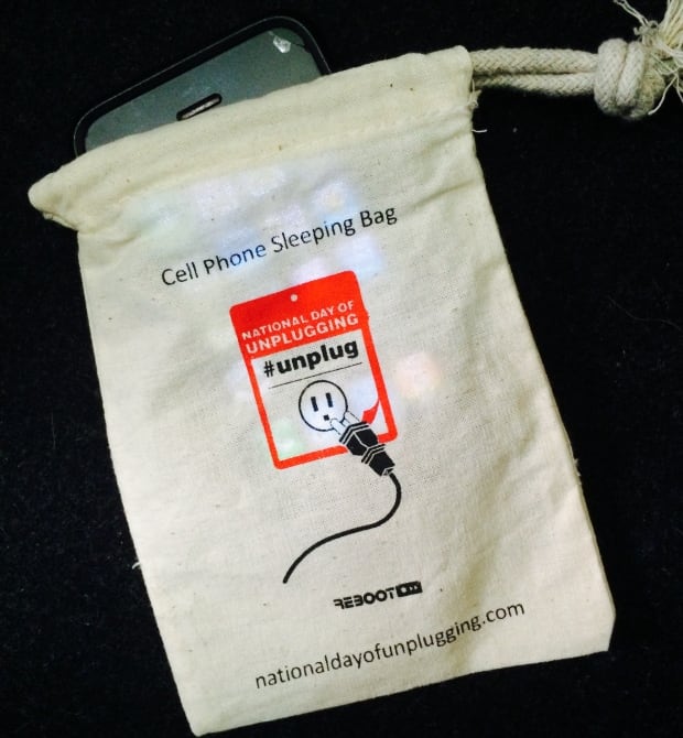 National Day of Unplugging cell phone sleeping bag