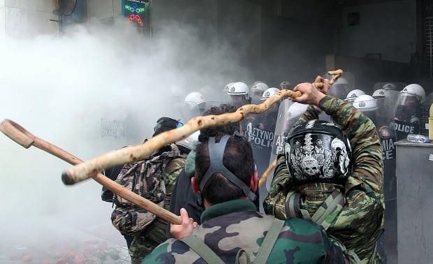 WIP GREECE FARMERS PROTEST gets violent in Athens Feb 12 2016