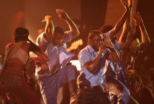 58th Grammy Awards Kendrick Lamar performs