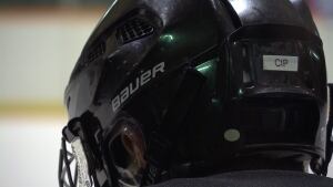 'Cip' label on River East Marauders helmet