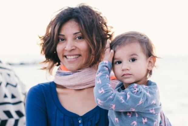 Karina Cardona with niece