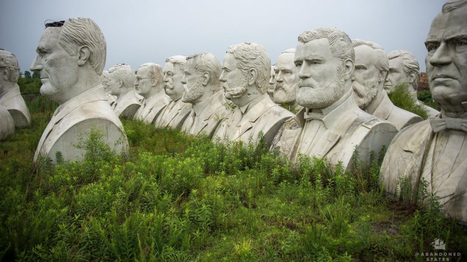 A collection of some of the busts on Howard Hankins' farm in Croaker, Virginia.