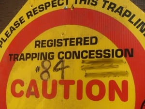Yukon trapline sign