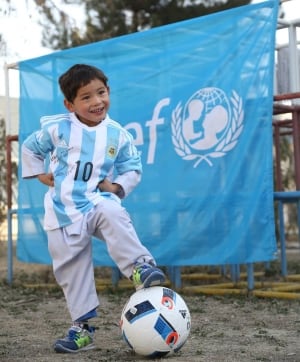UNICEF Ahmadi Boy with Ball
