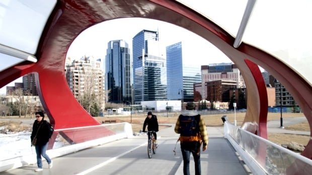 Calgary 6155 peace bridge downtown skyline