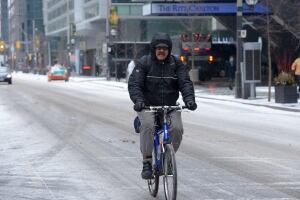 Snowy Bike ride, toronto