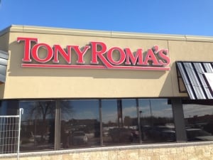 Tony Roma's sign