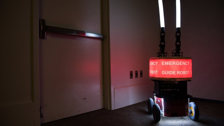 Georgia Tech researchers built the “Rescue Robot” to determine whether or not building occupants would trust a robot designed to help them evacuate a high-rise in the case of fire or other emergency.