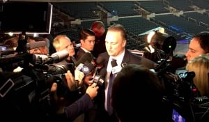 Dale Hawerchuk at the MTS Centre in Winnipeg Sunday.