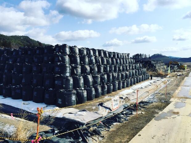 Bagged radioactive topsoil