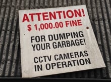 Dumping fine warning