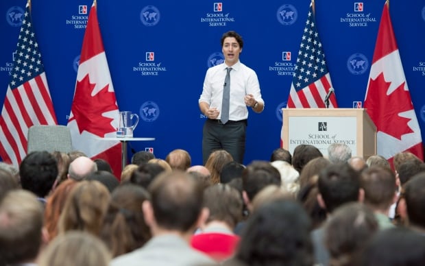Trudeau speaks to American University students