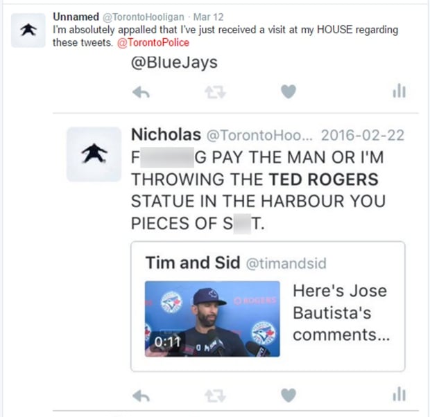 Toronto threatening tweet