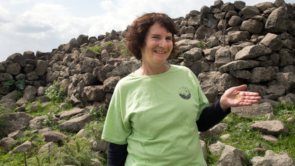 Laurie Rimon found this gold coin while she was hiking with friends at an archaeological site.