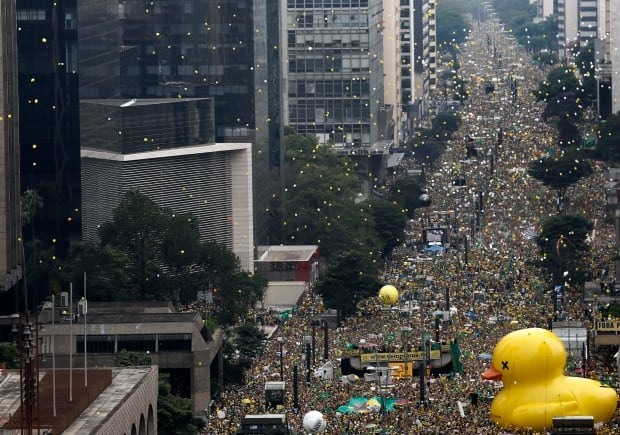 Brazil mass demonstrations March 13 2016 Sao Paulo