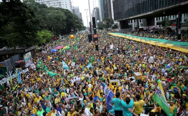 BRAZIL-anti ROUSSEFF PROTESTS March 13 2016 Sao Paulo mass demonstration