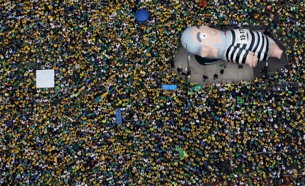 BRAZIL-anti-ROUSSEFF PROTESTS bring out millions March 13 2016