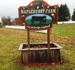 Sign at front of Les Caldwell's farm