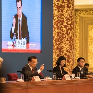 Premier Li Keqiang at his newser