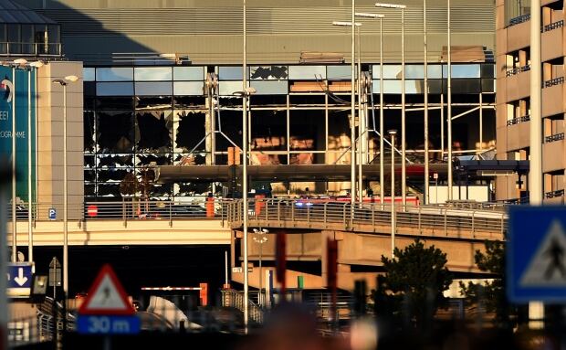 Brussels Zaventem airport broken windows