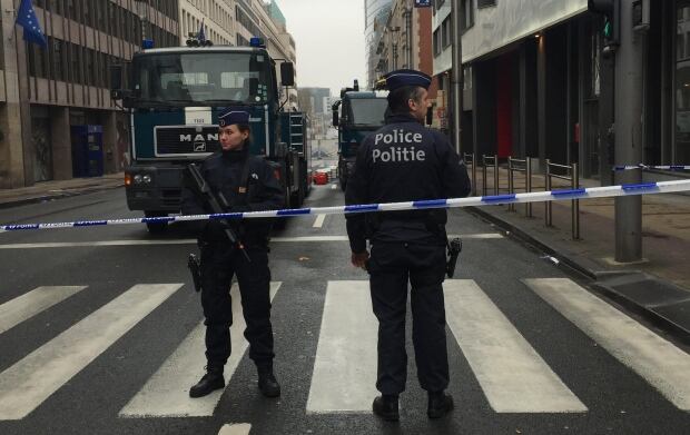 Police barricade in Brussels