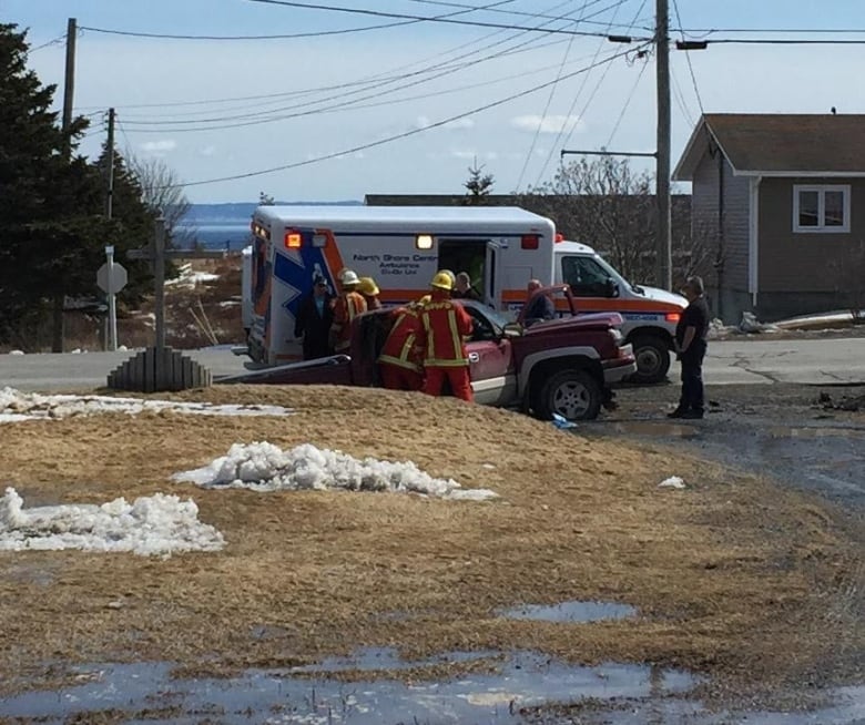 Driver steers truck into ditch in Conception Bay North CBC News