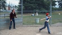 Boys playing baseball