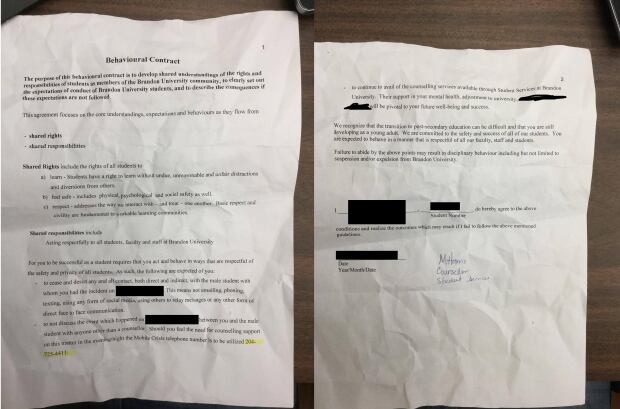 Brandon U Behavioural contract