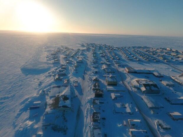 Arviat Drone shot Nunavut Apr 11, 2016