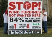 Wind farm protest