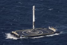 spacex on a boat